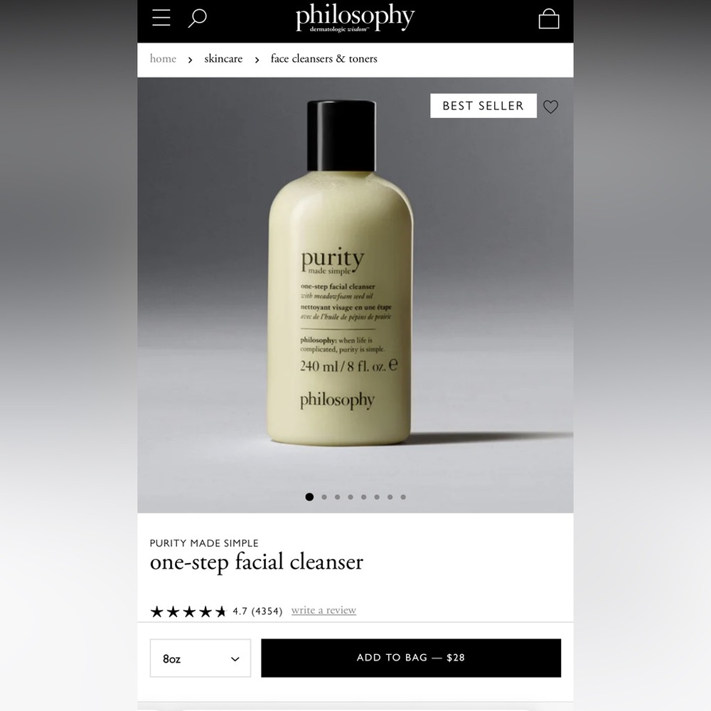 Philosophy Purity made simple one-step facial cleanser
